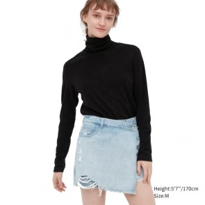 sewa-Perlengkapan Musim Dingin-Uniqlo Heattech Fleece Turtleneck T-shirt