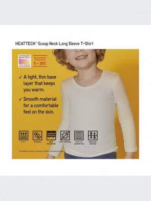 sewa-Pakaian & Kostum-Uniqlo Baby Heattech Scoop Neck Long Sleeve T-Shirt