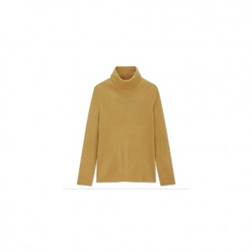 sewa-Perlengkapan Musim Dingin-Uniqlo Heattech Fleece Turtleneck Long Sleeve T-Shirt  Mustard