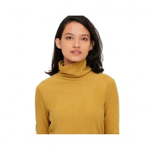 sewa-Perlengkapan Musim Dingin-Uniqlo Heattech Fleece Turtleneck Long Sleeve T-Shirt  Mustard