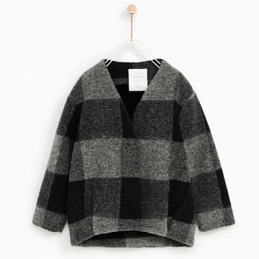 sewa-Perlengkapan Musim Dingin-Zara Checked Jacket With Faux Fur