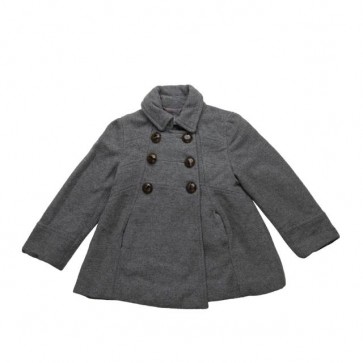 sewa-Perlengkapan Musim Dingin-Zara Girls Grey Coat Button